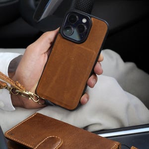 Funda de cuero color canela ARICHI para iPhone 11, 12, 13, 14, 15, 16 Pro Max, 7, 8 Plus, SE, XS, cartera, bandolera, cierre magnético extraíble