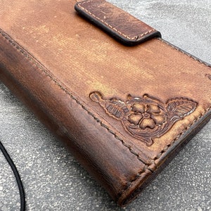 Custodia in vera pelle lavata vintage per Samsung Galaxy Z Fold 3 4 5 6 7, con cover posteriore, portafoglio, scomparti per carte, chiusura magnetica, stampaggio a pietra.