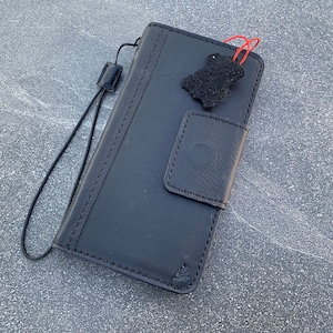Funda de cuero auténtico negro auténtico para iPhone XS MAX, funda tipo libro con cierre magnético, ranuras para tarjetas, estilo vintage