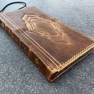 Genuine Vintage Leather Case Wallet Samsung Galaxy s24 s23 s22 s21 s20 Fe Ultra s9 Note 8 9 10 A71 A12 A31 A32 stamping Bible Book Tan