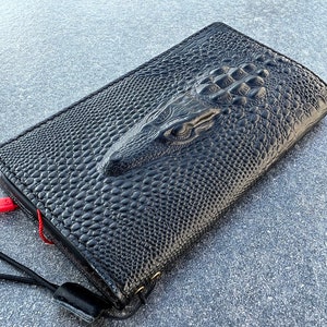 Echt Zwart Lederen Case Portemonnee Voor Samsung Galaxy s25 s24 s23 s22 s21 s20 Ultra s9 Note 8 9 10 A71 A52 A12 A31 A32 krokodil