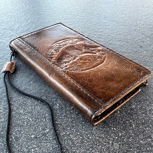 Genuine Leather Case Wallet For Samsung Galaxy s21 s20 Ultra s8 s9 Note 8 9 10 20 21 A71 A52 A12 A31 a32 4G 5G Tan Pig Embossing Stamp Ari