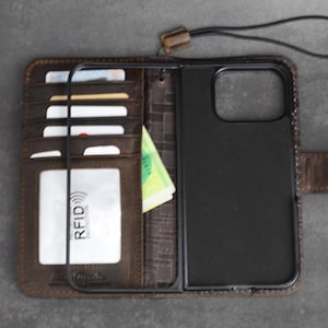 Étui en cuir véritable pour Apple iPhone 14 12 Pro Max, portefeuille, couverture de luxe, livre, carte d'identité