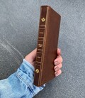 Genuine  Dark Leather Case for Samsung Galaxy s24 s23 Fe Plus Note 20 Ultra 5G Bible Book Wallet Cover Cards Wireless Charging Holder Luxury product logo