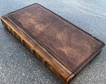 Genuine Leather Case Wallet Bible Book Samsung Galaxy s24 s23 Fe s22 s21 s20 Ultra s8 s9 Note 8 9 10 20 21 A71 A52 A12 A31 A32 A54 vintage