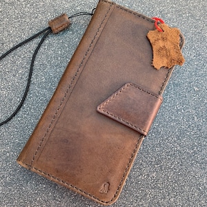Funda de piel auténtica completa para iPhone 11 12 13 14 15 16 Pro Max 6 7 8 plus SE XS Funda tipo cartera tipo libro Vintage Ari