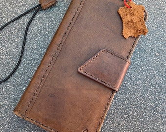 Genuine Full Leather Case For iPhone 11 12 13 14 15 16 Pro Max 6 7 8 plus SE XS Wallet Cover Book Vintage Ari