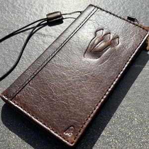 Funda de piel auténtica tipo cartera para Samsung Galaxy S24, S23, S22, S21, S20 Ultra Fe, S9, Note 8, 9, 10, A71, A52, A53, A12, A31, A32, con estampado oscuro