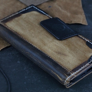 ARICHI Leather Wallet Case for Google Pixel 9 8 7 6 5 4 Pro XL Fold 9A Handmade Vintage Black Magnetic Closure Removable Cover
