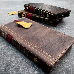 Custodia a libro ARICHI in vera pelle per Samsung Galaxy Z Fold 3, 4, 5, 6, 7, con finitura cerata, lavaggio vintage artigianale