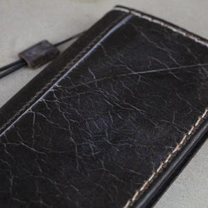 Funda tipo billetera de cuero genuino hecha a mano ARICHI para Apple iPhone 16 15 14 13 12 11 Pro Max XS XR Funda tipo billetera vintage cosida a mano con ranuras para tarjetas