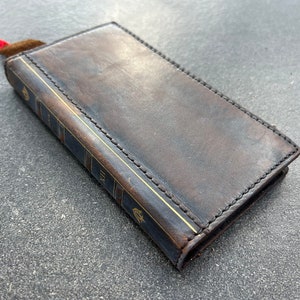 Echte Vintage Lederen Hoesje Portemonnee Voor Samsung Galaxy s23 s22 s21 s20 Ultra s9 Note 8 9 10 A71 A52 A12 A31 A32 Een ouderwets boek Bijbel
