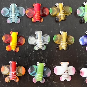 Fifteen (15) Butterfly Art Glass Lampwork Beads