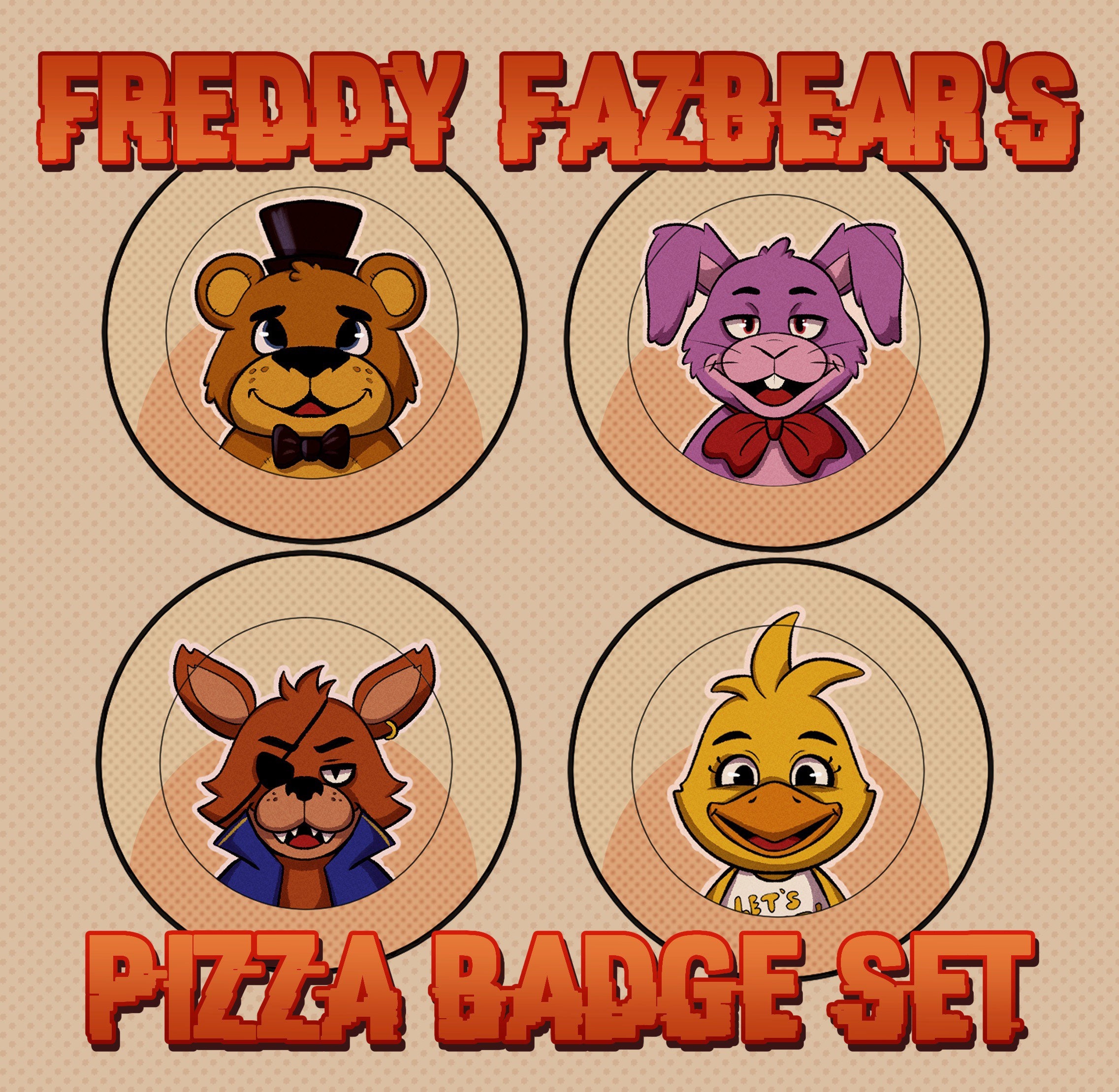 FNaF 1 Freddy Fazbear Head, Five Nights at Freddy's Pin by akushibluepaws