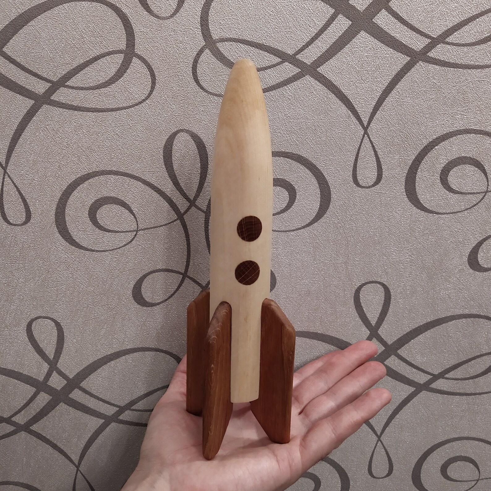 Wooden rocket toy Space ship for baby Gift for children Etsy