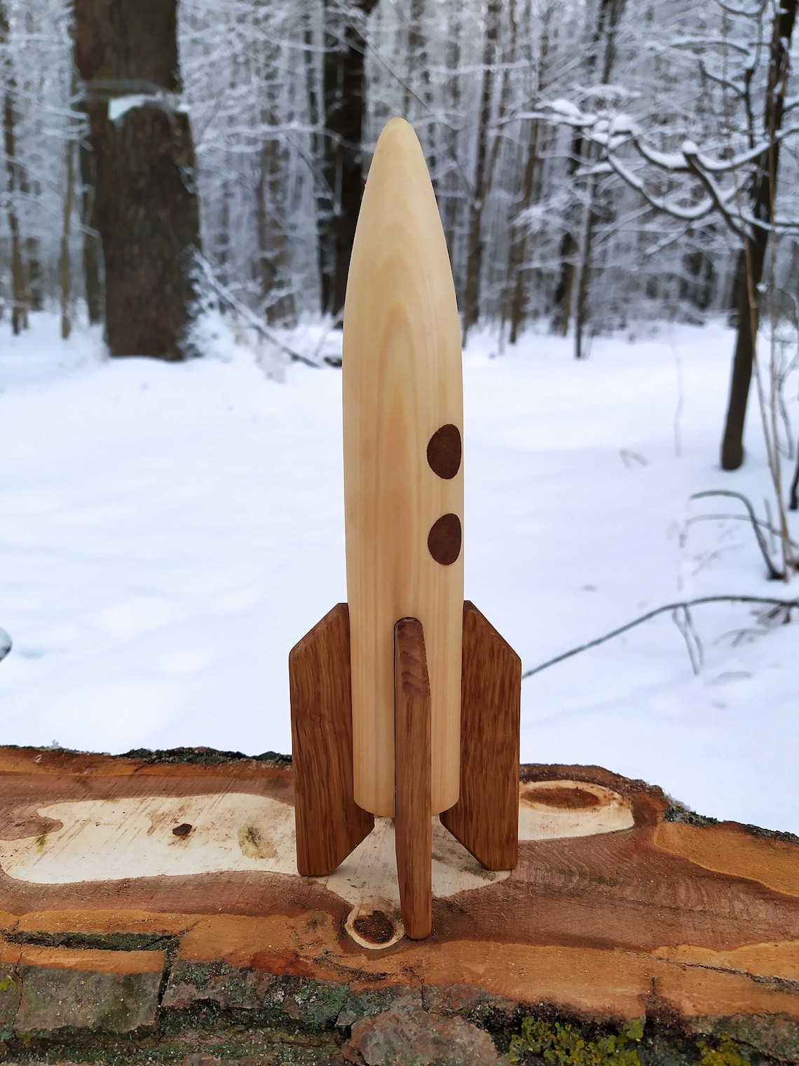 Wooden rocket toy Space ship for baby Gift for children Etsy
