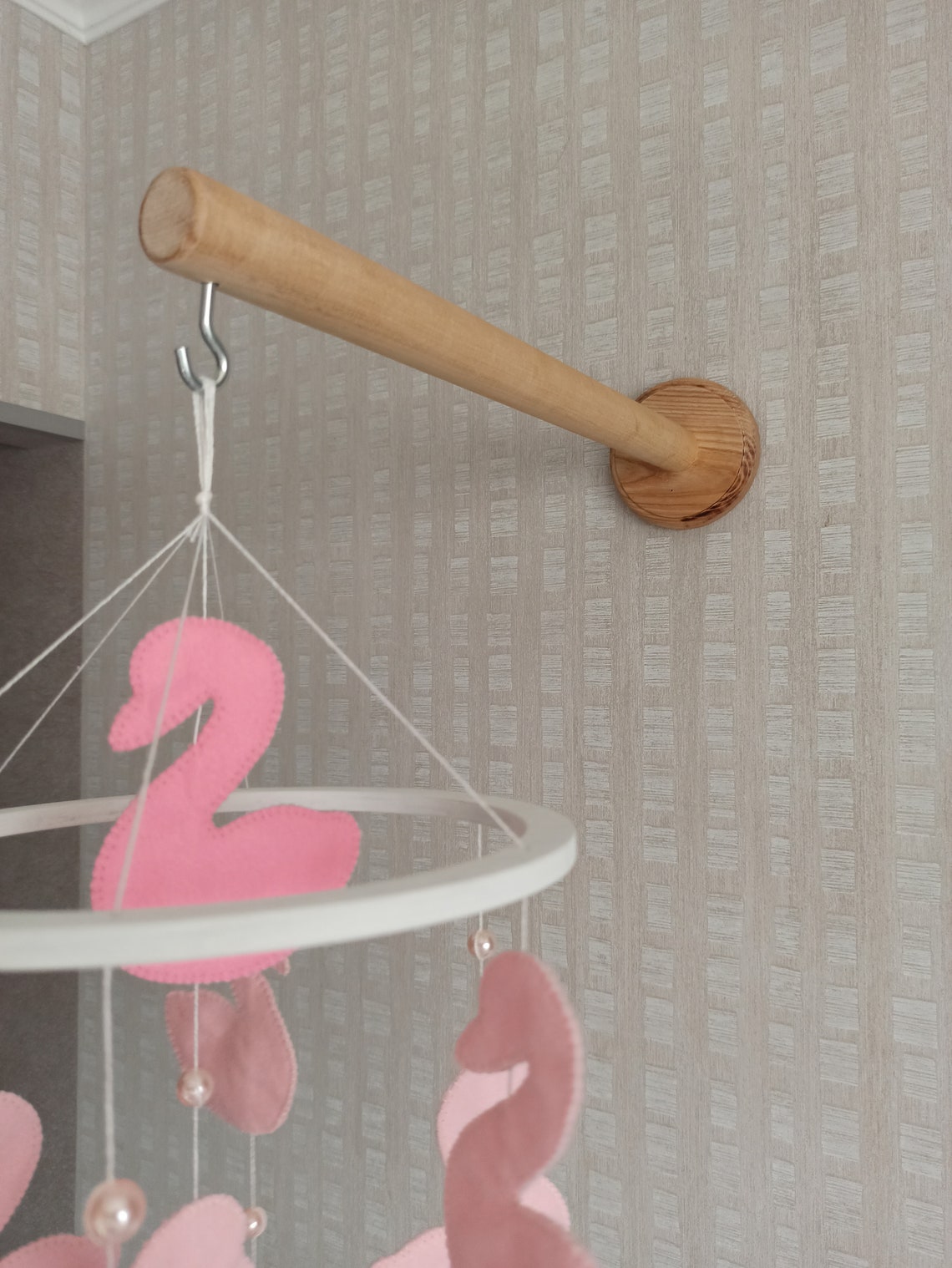 Wooden crib mount arm hanger baby crib attachment mobile Etsy