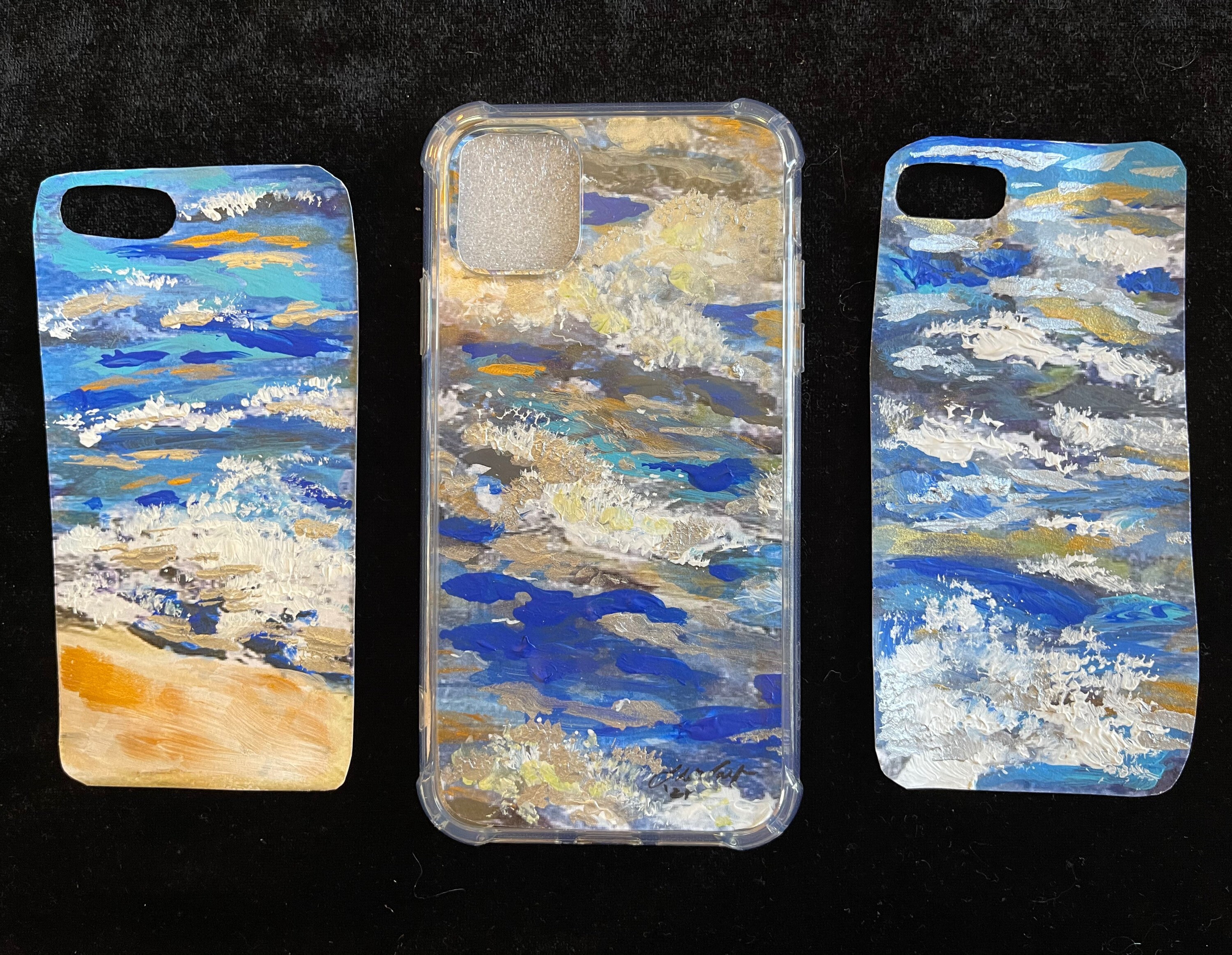 Hand Painted Cell Phone Cover is an Insert Inside a Clear Durable