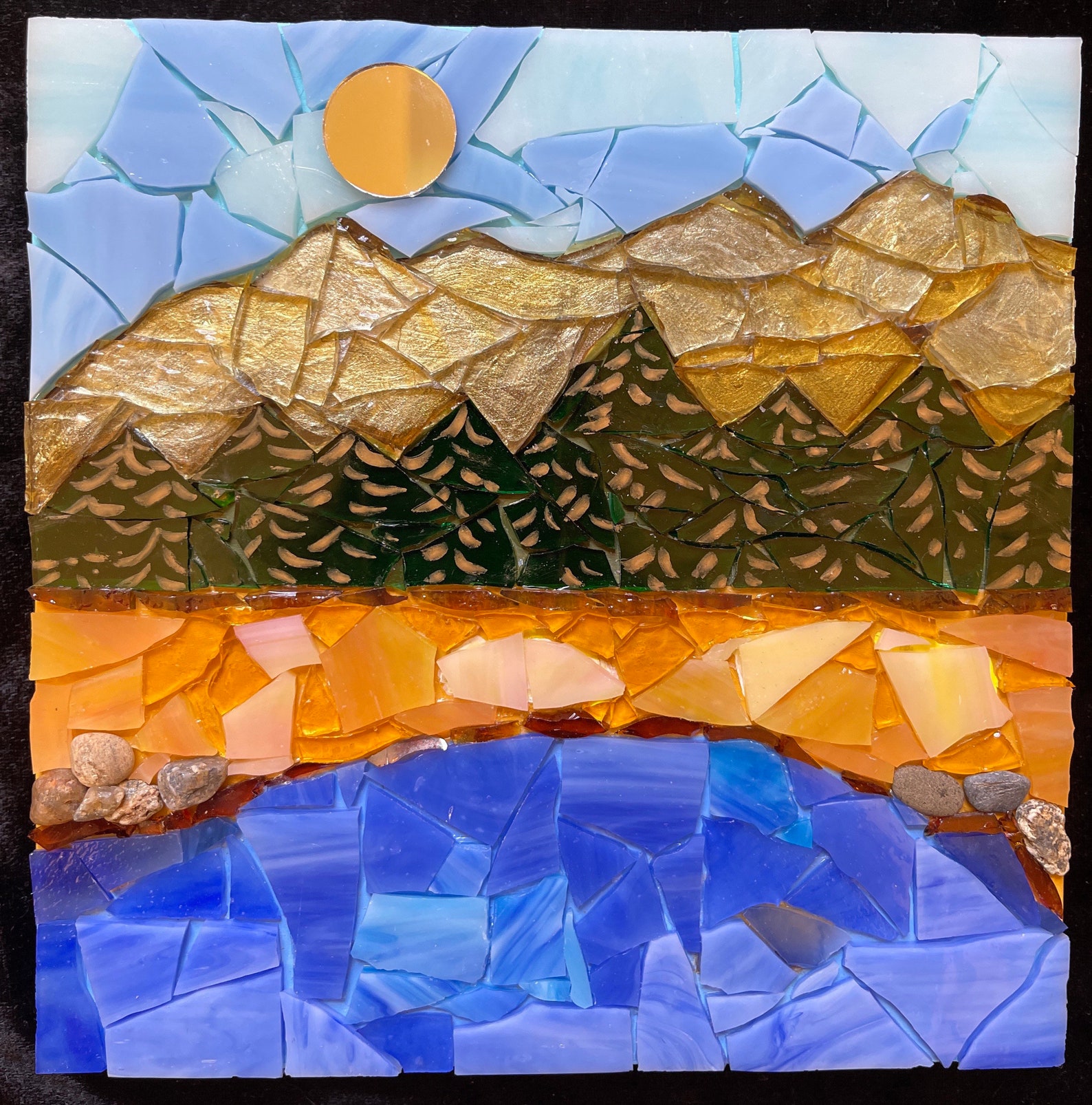 Mosaic Wall Art Mountain Art Mountain Mosaic Nature Lover Gift Stained