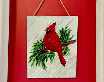Stained Glass Cardinal Mosaic: Handmade Sympathy Gift
