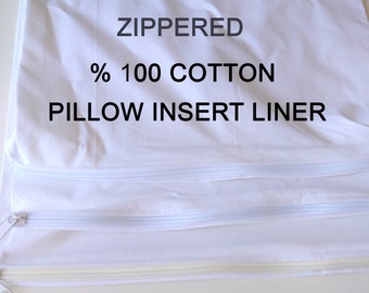 Cushion Insert Liner|Cotton Pillow Inner Case without Filling|Zippered Cushion Insert Liner|Pillow Insert Cover|Cushion Liner|Zippered Liner