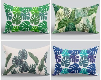 Palm Leaf Pillow Etsy