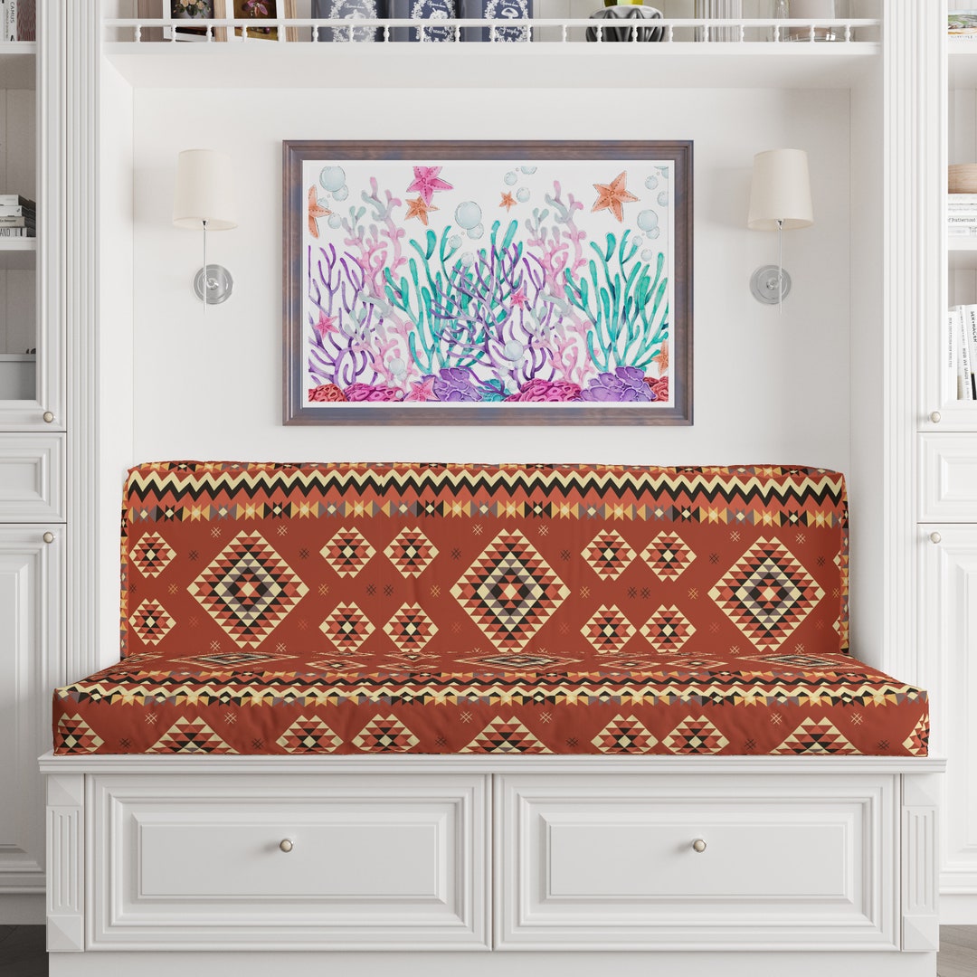 Custom Bench Cushion Coversouthwestern Cushion Coverbox Pillow With