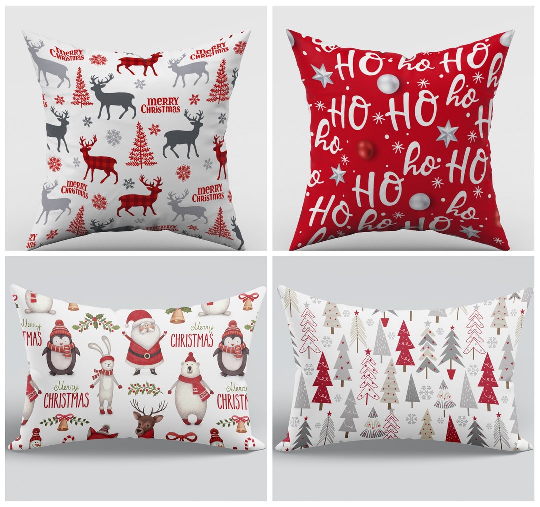 Christmas Lumbar Pillow Coverchristmas Cushion Etsy