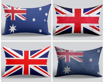 Union Jack Pillow Cover|Britain Flag Pillow Covers Australian Flag Pillow Cover|British Throw Pillow| United Kingdom Flag| Gift for Him