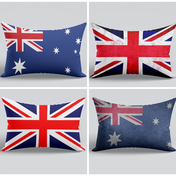 Taie d'oreiller Union Jack | Taie d'oreiller drapeau britannique | Taie d'oreiller drapeau australien | Oreiller britannique | Drapeau du Royaume-Uni| Cadeau pour lui