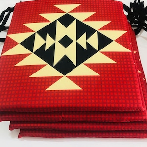 Chair Pads & Covers, Native American Chair Cushions, Chair Cushions with Ties, Southwestern Chair Covers, Custom Chair Cushion,Foam Included image 10