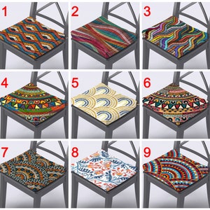 Outdoor Chair Cushions with Ties Abstract Chair Pads Colorful Chair Cushions Custom Size 1.2 or 2 inches Thick Foam Zippered Easy to Wash image 2