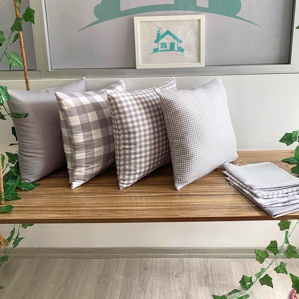 White Grey Pillow Etsy