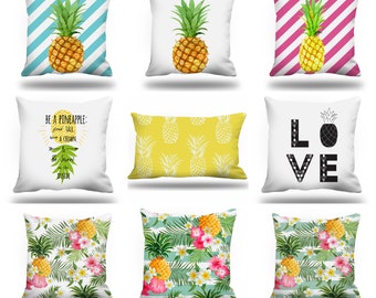 Pineapple Pillow Cover|Tropical Fruits Pillow|Outdoor Pineapple Pillow|Tropical Cushion|Pineapple Throw Pillow|Tropical Fruits Home Decor