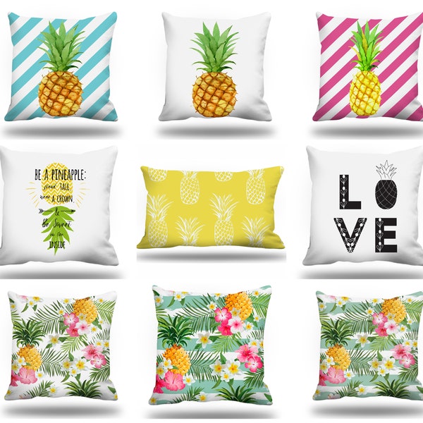 Pineapple Pillow Cover|Tropical Fruits Pillow|Outdoor Pineapple Pillow|Tropical Cushion|Pineapple Throw Pillow|Tropical Fruits Home Decor