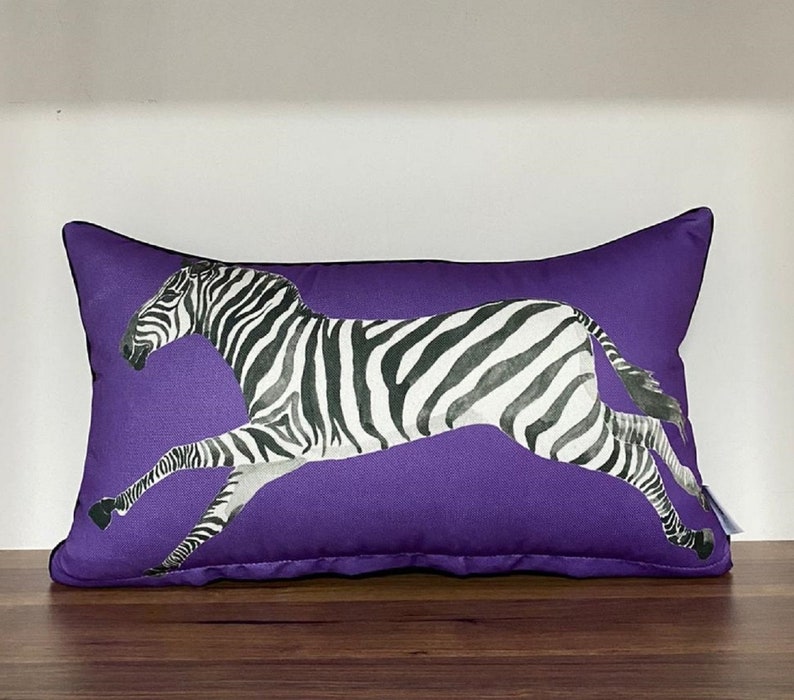 Zebra Pillow Cover Zebra Print Cushion Zebra Lumbar Pillow Etsy