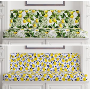 Custom Outdoor Cushion Cover|Lemon Bench Cushions|Lemon Home Decor|Personalized Furniture Cushion|Custom Window Cushion
