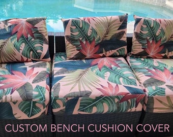 Custom Seat Cushion Cover|Bench Cushions|Box Pillow with Digital Print Fabric|Personalized Furniture Cushion|Custom Window Cushion