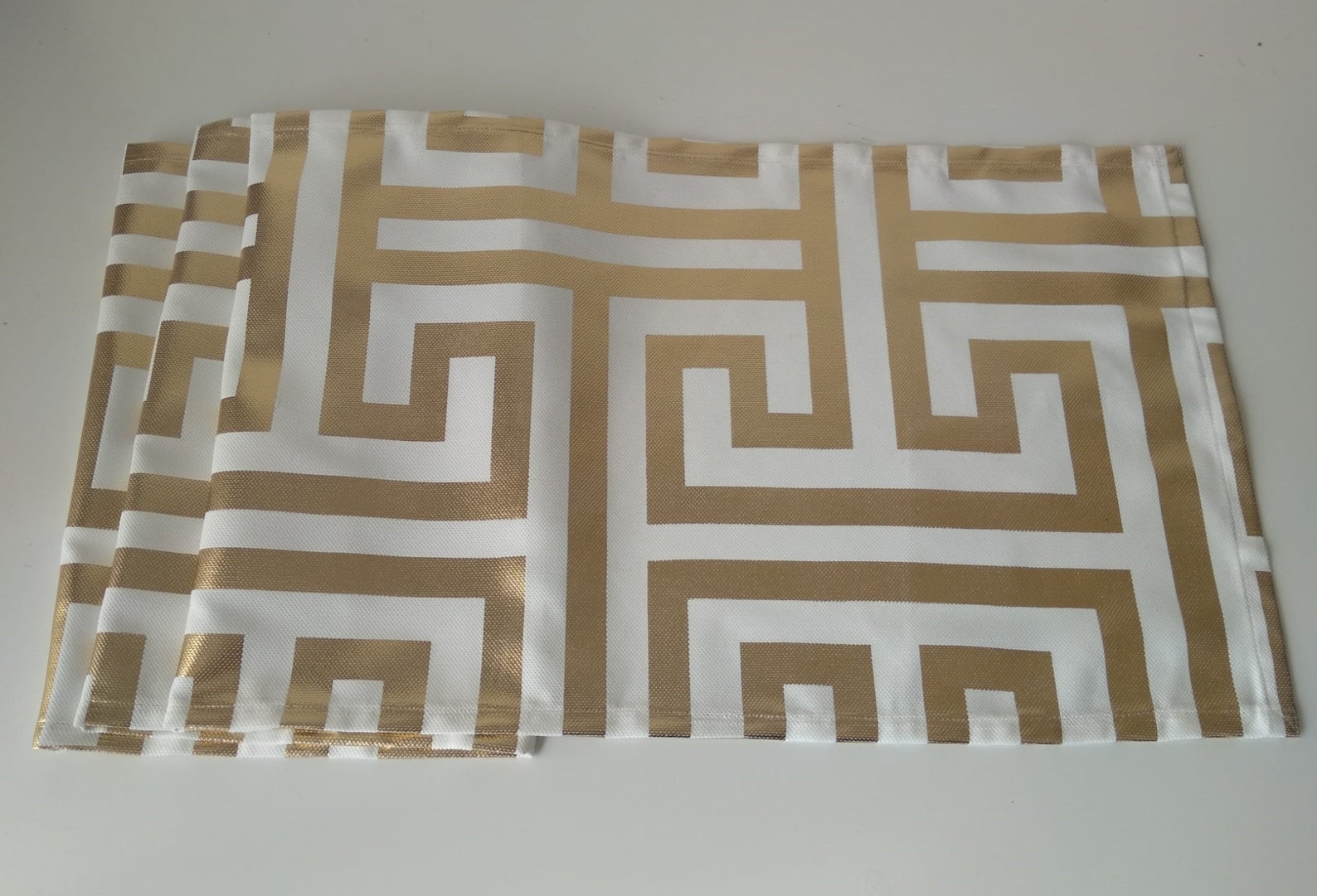 Gold Table Runnergreek Key Table Runnerwhite and Gold Table Etsy