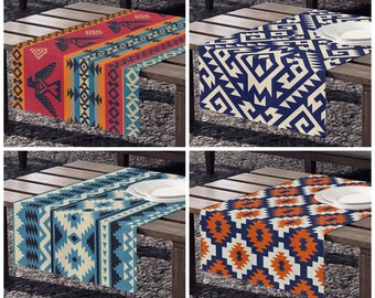 Vintage Folkloric Pattern with Geometric Motifs in Cold Colors Art Print Dining Room Kitchen Rectangular Runner Slate Blue and Beige 16 X 120 Ambesonne Tribal Table Runner Vintage Folkloric Pattern with Geometric Motifs in Cold Colors Art Print Dining Room Kitchen Rectangular Runner Slate Blue and Beige 16 X 120 Ambesonne Tribal Table Runner