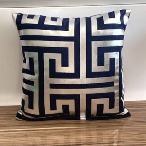 Silver Pillow Cover|Navy Blue and Silver Pillow Cover|Silver Home Decor|Silver Cushions|Metallic Pillows|Silver Throw Pillows, Silver Love