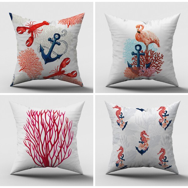Seahorse & Coral Pillow