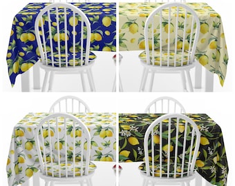 Nappe de citron, couvertures de table en plein air, décor de table de citron, décor de cuisine de citron, nappe faite à la main, nappe de toutes tailles