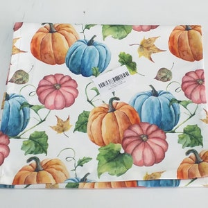 Fall Table Runner Pumpkin Table Runner Outdoor Fall Pumpkin Table Cloth Blue Pumpkin Table Runner Thanksgiving Table Runner Pumpkin Decor image 9