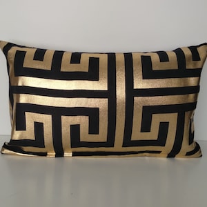 GoldPillow Cover|Gold Pillows|Foil Pillow|Black and Gold Pillow Cover|White and Gold Pillow|Gold Lumbar Pillows|Metallic Gold Cushion