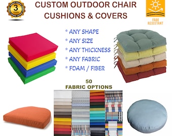 Custom Outdoor Chair Cushions and Covers|Custom Size Chair Pad|Outdoor Bench Cushion|Water resistant Cushions, Patio Chair Cushions and Foam