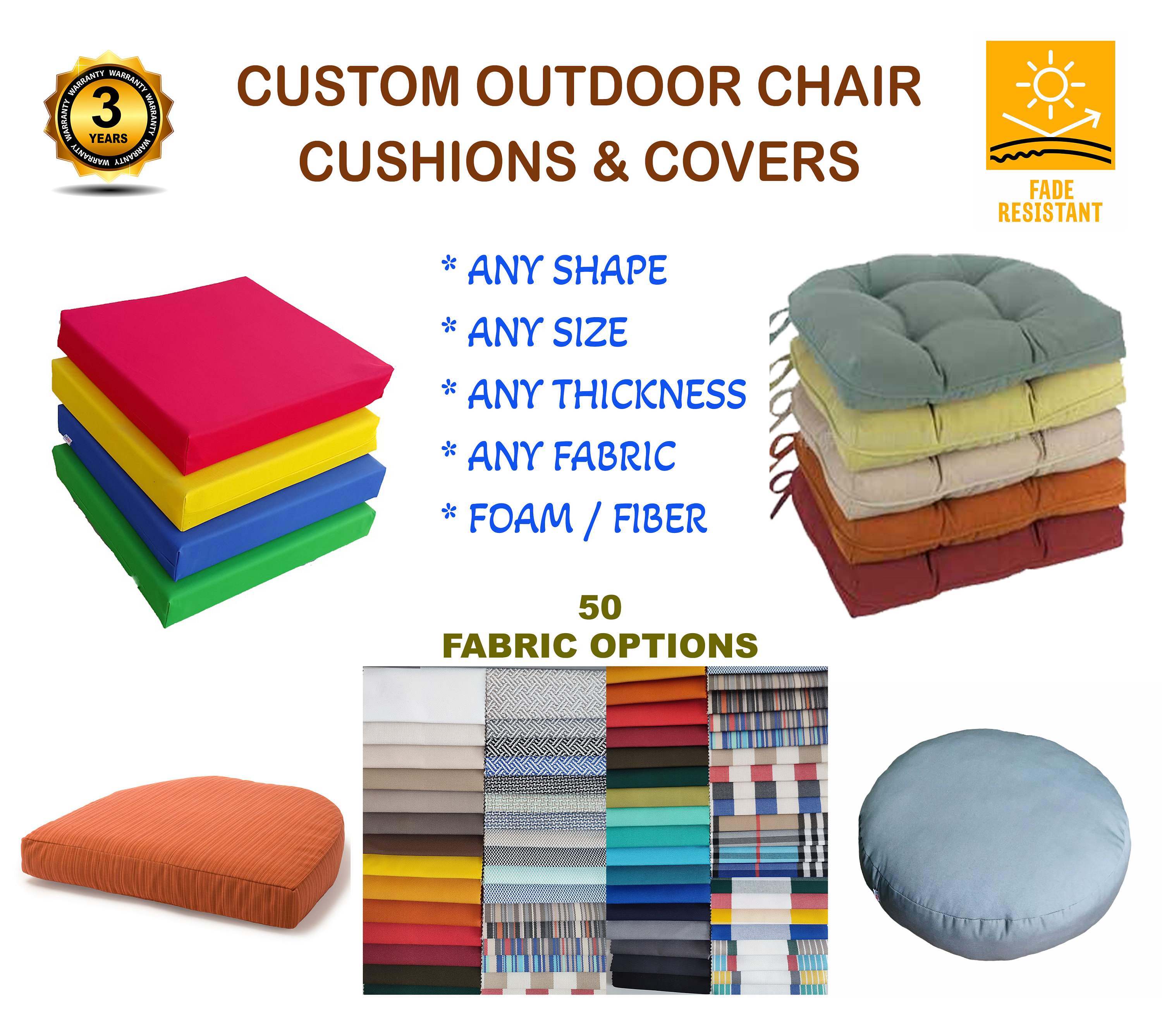 Custom Outdoor Chair Cushions and Coverscustom Size Chair Padoutdoor Bench Cushionwater Resistant Cushions Patio Chair Cushions and Foam Etsy Canada