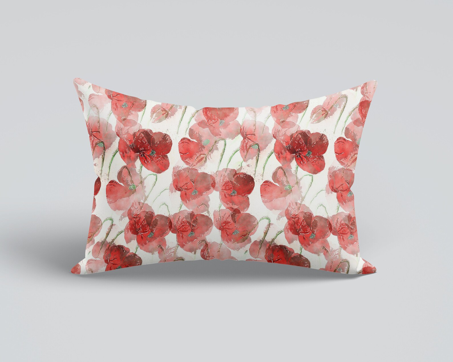 Poppy Pillow Coverred Poppy Lumbar Pillow Coveroutdoor Poppy Etsy UK