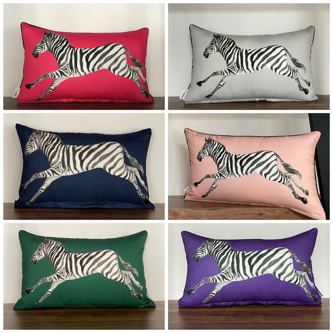 Zebra Pillow Cover, Zebra Print Cushion, Zebra Lumbar Pillow Case
