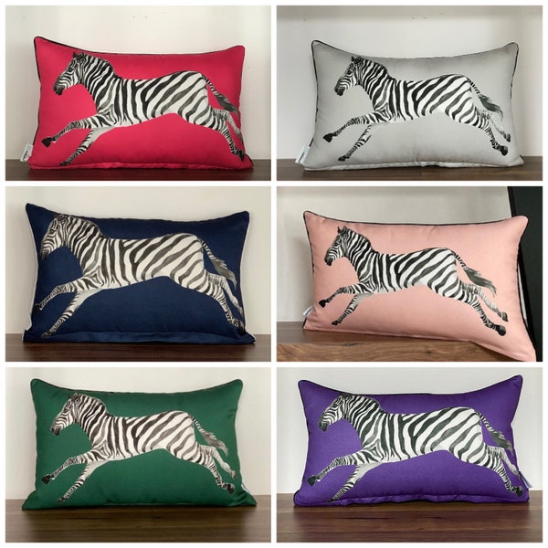 Zebra Pillow Cover, Zebra Print Cushion, Zebra Lumbar Pillow Case, Animal Print Pillows, Zebra Throw Pillow Cover, Zebra Decor, Pillow Sham